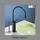 thumbnail of Lydia | Hotel Gastro Schwarz Badarmatur | Edelstahl Wasserhahn Für hohe Waschbecken |Mischbatterie 2 Anschlüsse | Hochdruck Armatur hoch |Badezimmer