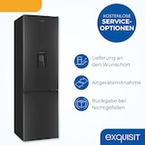 thumbnail of Exquisit Kühl-Gefrier-Kombination, Kühlschrank mit Gefrierfach, 260 Liter, Wasserspender, Alarm-Funktion, KGC5265-70-WS-040D inoxlook-az