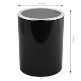 thumbnail of MSV - Zwarte plastic badkamerafvalbak van 6 liter, 18x24,2 cm
