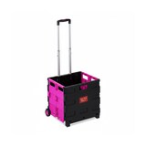 thumbnail of Relaxdays Einkaufstrolley klappbar, Teleskop-Griff, 2 Gummi Rollen, bis 35 kg, Shopping Trolley, Aluminium, ABS, pink