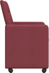 thumbnail of vidaXL Esszimmerstühle mit Rollen 2 pcs Weinrot 58 x 65 x 94 cm Stoff