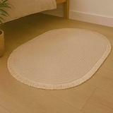 thumbnail of WellHome - Alfombra ovalada de hoja de maíz con flecos 80x50cm