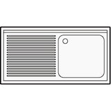 thumbnail of Combisteel Spültisch 1 Becken rechts mit Grundboden Edelstahl 1200x700x850mm