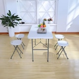 thumbnail of Pack de 4 bancos dobráveis ​​em resina e aço 31x45cm branco 7house