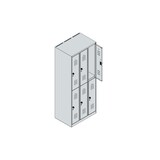 thumbnail of C+P Spind Classic PLUS, 6 Abteile, HxBxT 185x75x50cm, Sicherheitsdrehriegel, Hellgrau/Lichtblau von PROREGAL