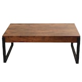 thumbnail of Tavolino HWC-L53, tavolino da salotto tavolino da divano, metallo 43x110x64cm ~ rovere selvatico scuro