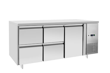 METRO PROFESSIONAL Banco refrigerato GCC31004D, 179.5 x 70 x 85 cm, 180 L, 4 cassetti, 1 porta, argento