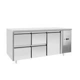 thumbnail of METRO PROFESSIONAL Table réfrigérée GCC31004D, 179,5 x 70 x 85 cm, 180 L, 4 tiroirs, 1 porte, argenté
