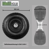 thumbnail of 2x Sackkarrenrad Luftrad 260x85 mm 3.00-4 60 mm versetze Nabe Ø 20 mm schwarz robustes 4 PR Gewebe