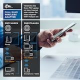 thumbnail of CSL - USB WLAN Stick Adapter DualBand, 2,4GHz & 5GHz bis zu 300 Mbit/s, USB 2.0, MU-MIMO, kompatibel mit Windows 7-11, Schwarz