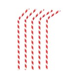thumbnail of 200 Trinkhalme Papier Ø 6 mm · 22 cm rot/weiss `Stripes` flexibel