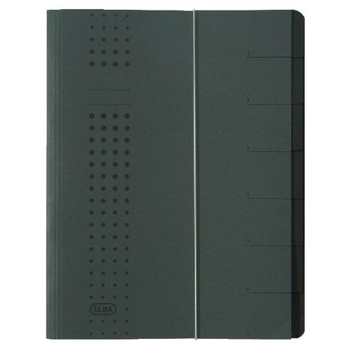 ELBA Ordnungsmappe chic DIN A4 Anthrazit Hartpappe mit 7 Fächern 25 x 1,2 x 31,5 cm