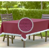 thumbnail of Gartentischdecke mit Fransen Tischdecke rund oval eckig Classic 130x180 cm eckig bordeaux