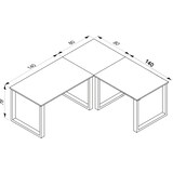 thumbnail of U Schreibtisch Eckschreibtisch L Form 220x220x80