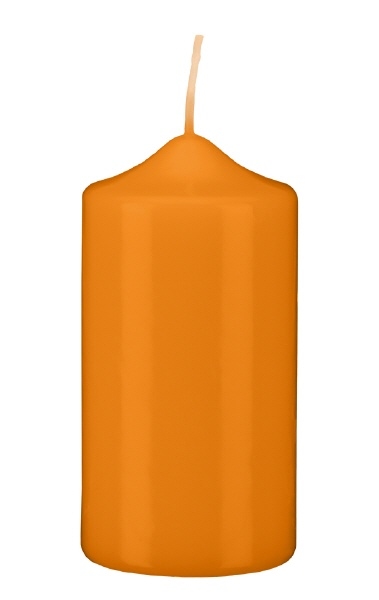 Kopschitz Kerzen Spitzkopf Stumpen Kerzen Mango Orange 25 x Ø 9 cm, 6 Stück