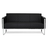 thumbnail of Loungesofa ARUBA STEP Gestell weißgrau Kunstleder 3-Sitzer schwarz hjh OFFICE