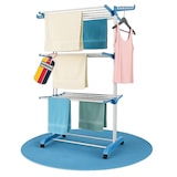 thumbnail of Coemo fahrbarer Wäscheständer 3 Ebenen Wäschetrockner mit Rollen, Farbe Blau