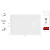 thumbnail of ALLboards Metallische Magnettafel Rahmenlos CLASSIC WHITE 60x40cm Memoboard für jede Art von Magneten + 4 Marker, 10 Magnete und Schwamm