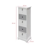 thumbnail of Rebecca Mobili Cassettiera Alta con 5 Cassetti in Legno Bianco Moderna Ingresso 93x30x25 cm