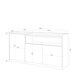 thumbnail of Sideboard, Highboard, 156x80x37 cm, 3 Türen, Wohnzimmer, Küche, Schwarz Eiche