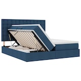 thumbnail of vidaXL Bett mit LED-Lichtleisten mit Kopfteil Blau 180 x 200 cm Stoff