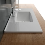 thumbnail of Alpenberger Badezimmer Waschbecken Keramik Waschtisch | Einbauwaschbecken Eckig Aufsatzwaschbecken | Gäste WC Waschplätze 90 cm Breit Handwaschbecken