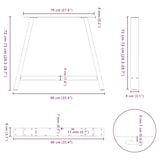 thumbnail of vidaXL Esstischbeine A-Form 2 Stk. Schwarz 90x(72-73) cm Stahl
