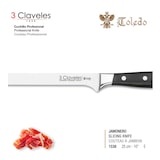 thumbnail of 3 Claveles Toledo - Cuchillo Jamonero Profesional 25 cm Acero Inoxidable