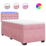 thumbnail of vidaXL Boxspringbett mit Matratze Rosa 90x190 cm Samt