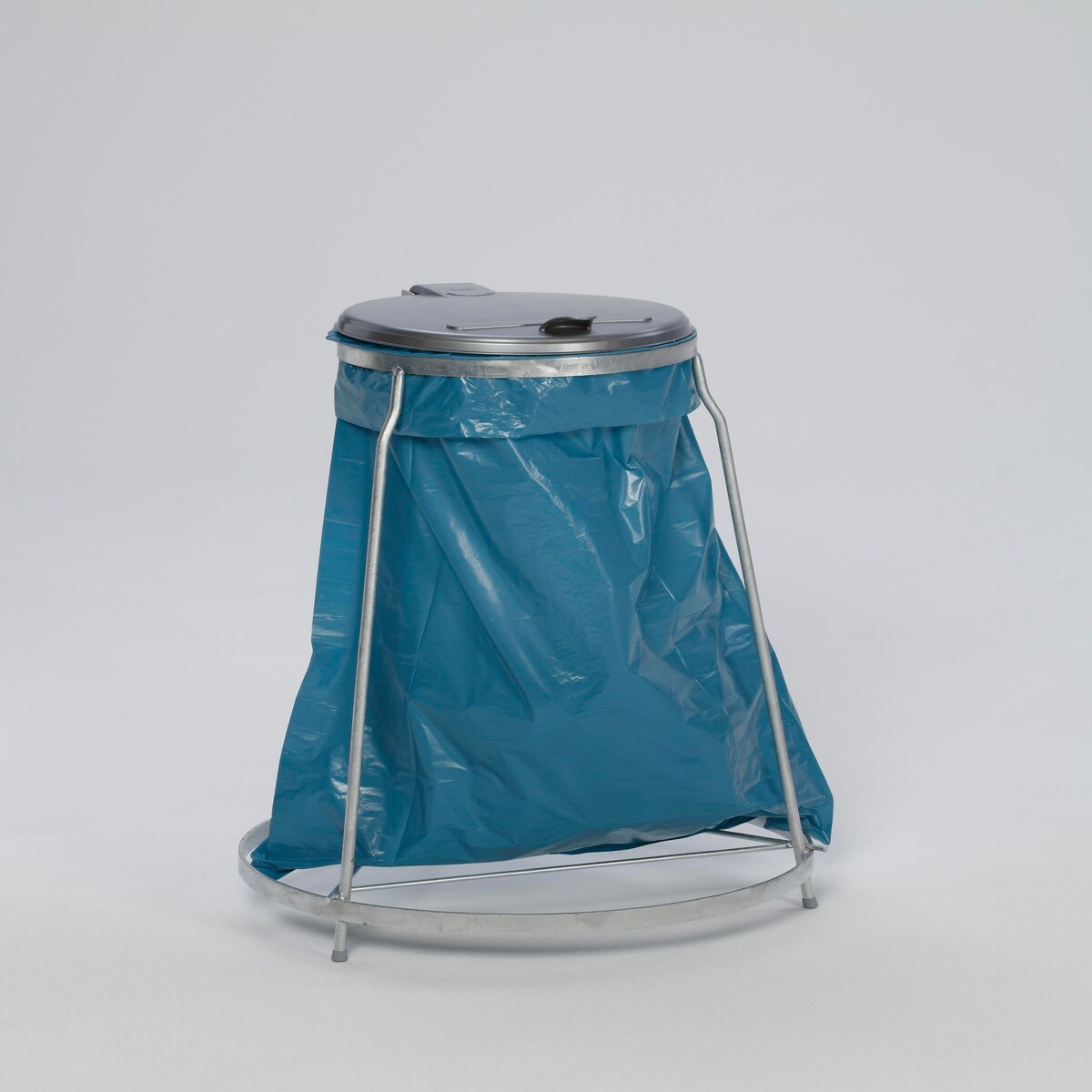 PROREGAL Stapelbarer Abfallsammler mit Kunststoff-Deckel | Stationär | 120 Liter, HxBxT 96x60x60cm | Stahl | Feuerverzinkt | Mülleimer Abfalleimer