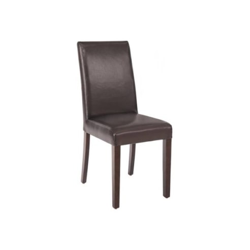 Sillas de comedor Bolero de piel sintética en color marrón oscuro, 2 piezas