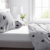 thumbnail of Bettwäsche 135x200 cm Fleece Weiß Grau Tanne Schneeflocke Winter warm, 4 tlg.