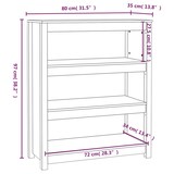 thumbnail of vidaXL Bücherregal Honigbraun 80x35x97 cm Massivholz Kiefer
