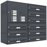 thumbnail of AL Briefkastensysteme 9 Fächer Premium Wand Briefkasten Anlage in RAL 7016 Anthrazit Grau, Post A4, robust, wetterfest, Artikelnummer: 132P9EA2KSP7016