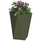 thumbnail of vidaXL Pflanzkübel 2 pcs Olive Grün 50 x 50 x 75 cm Stahl