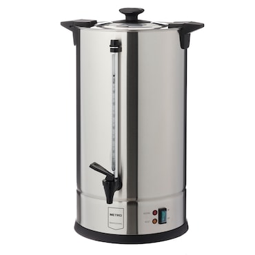 METRO Professional Koffie percolator GCM4015, roestvrij staal, 15 L, 1650 W, 100 kopjes, met waterpeilindicator, zilver