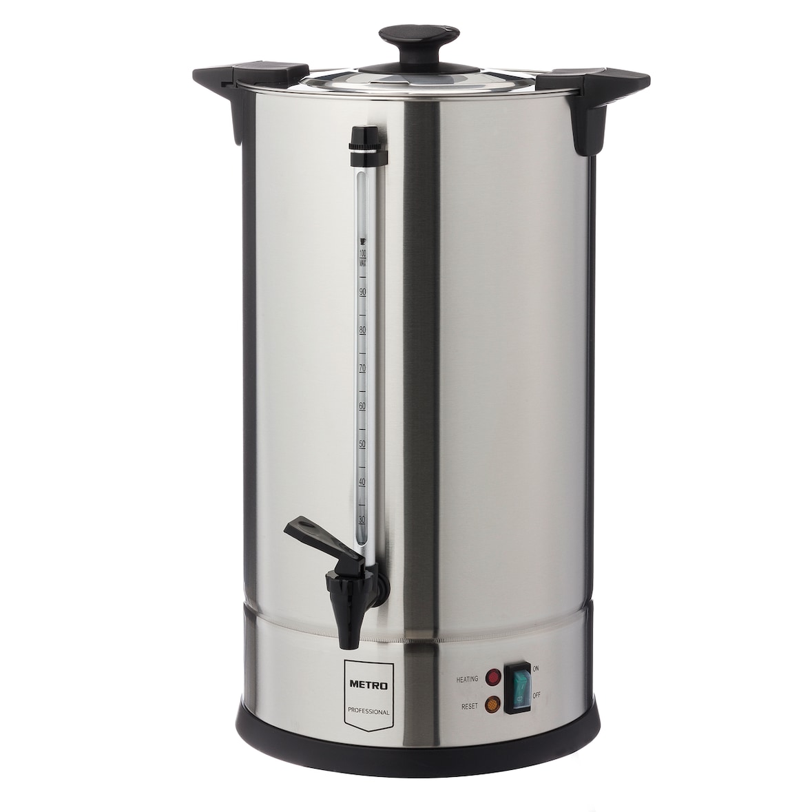 METRO Professional Urna de café / Cafetera percoladora GCM4015, acero inoxidable, 15 L, 1650 W, 100 tazas, plata