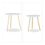 thumbnail of Relaxdays Beistelltisch 2er Set skandinavisch, 70er Design, Nachttische, Satztische, Durchmesser 39 und 47,5 cm, weiß