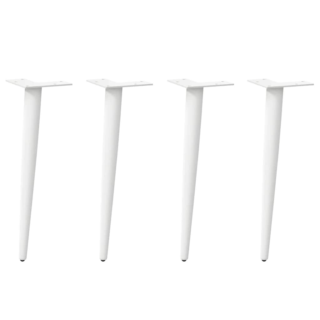 vidaXL Couchtischbeine Konische Form 4 Stk. Weiß 42-43 cm Stahl