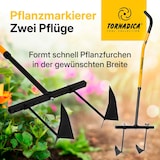 thumbnail of TORNADICA Garten Doppel-Häufler mit Stiel Häufelpflug Handpflug Gartenpflug Kultivator Reihenzieher Furchenzieher Grubber für Kartoffeln Gemüse