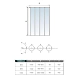 thumbnail of AICA Mampara de Bañera 4 Hojas Plegables Vidrio Templado 4mm Perfil Gris Mate Tamaño:(990-1000)x1400mm