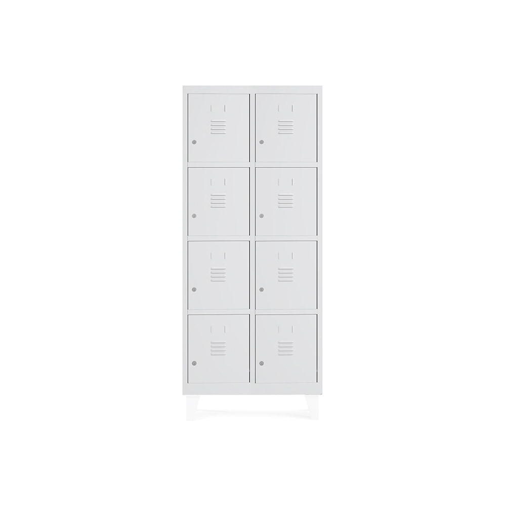 Cacifo soldado Rocada 30cm (300mm) 2 módulos 4 portas corpo branco ral9003 + portas brancas ral9003