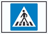 thumbnail of Fußgängerüberweg Symbol Schild A2 Rückseite selbstklebend