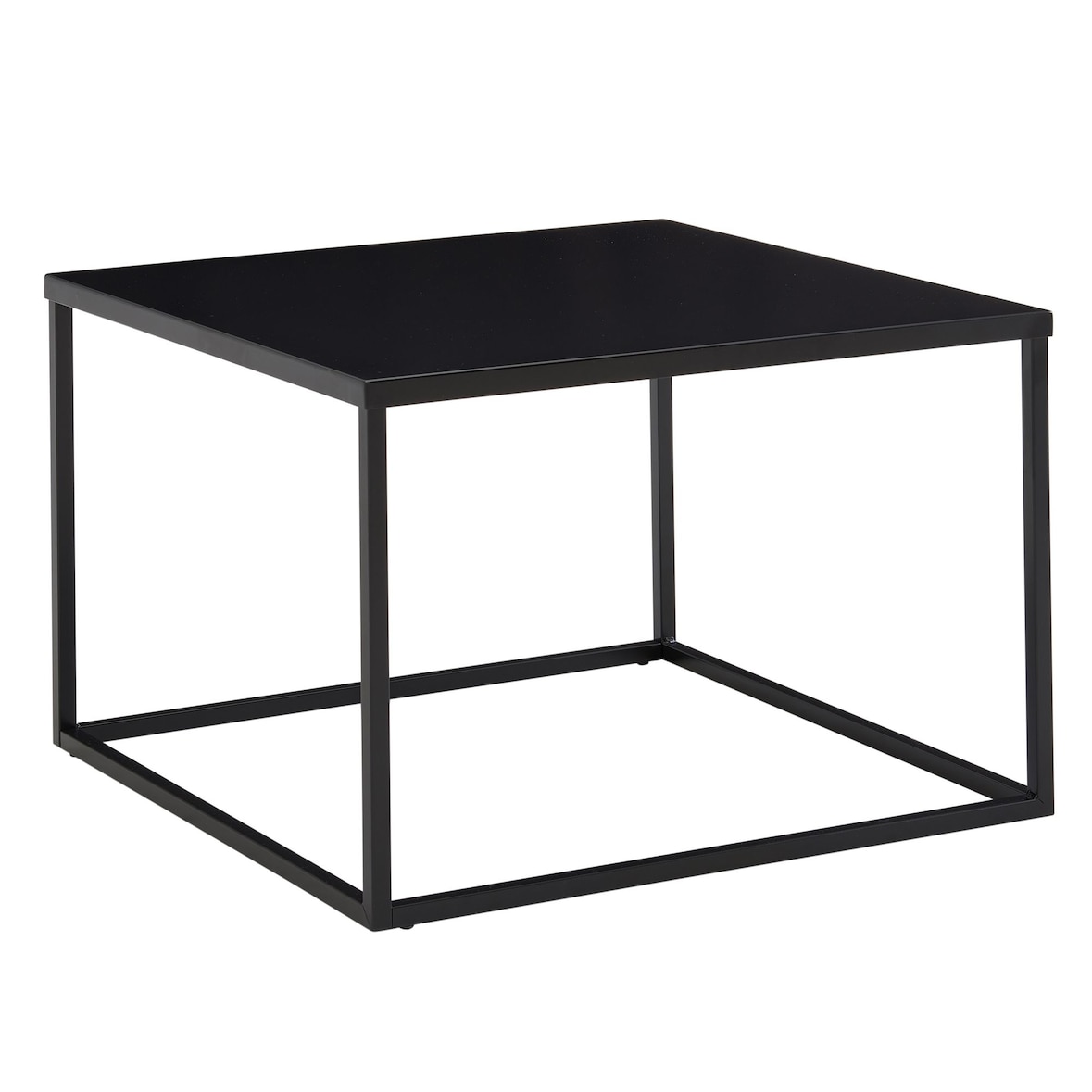 Couchtisch 60x60x40 cm Metall Wohnzimmertisch Industrial Schwarz, Sofatisch Quadratisch, Loungetisch Kaffeetisch Stahl, Beistelltisch