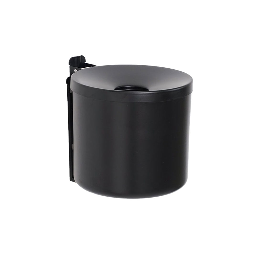 Danieli Store - Cenicero de Pared Negro Mate 2,5 L - Acero Negro Mate con Soporte de Fijación a Pared.