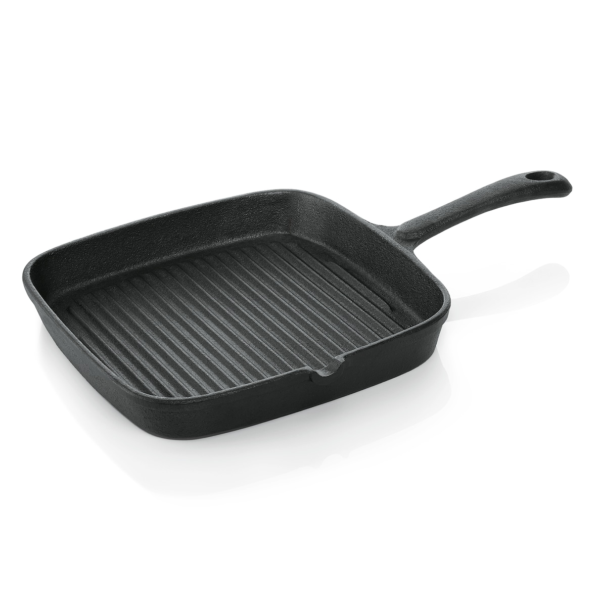 Poêle grill fonte 22 x 22 cm H 3,5 cm avec bec verseur - Was Germany