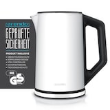 thumbnail of Arendo Wasserkocher 1,5 l 2200 W, Edelstahl, Doppelwand, Temperaturwahl 40 - 100°C mit Anzeige, weiß matt