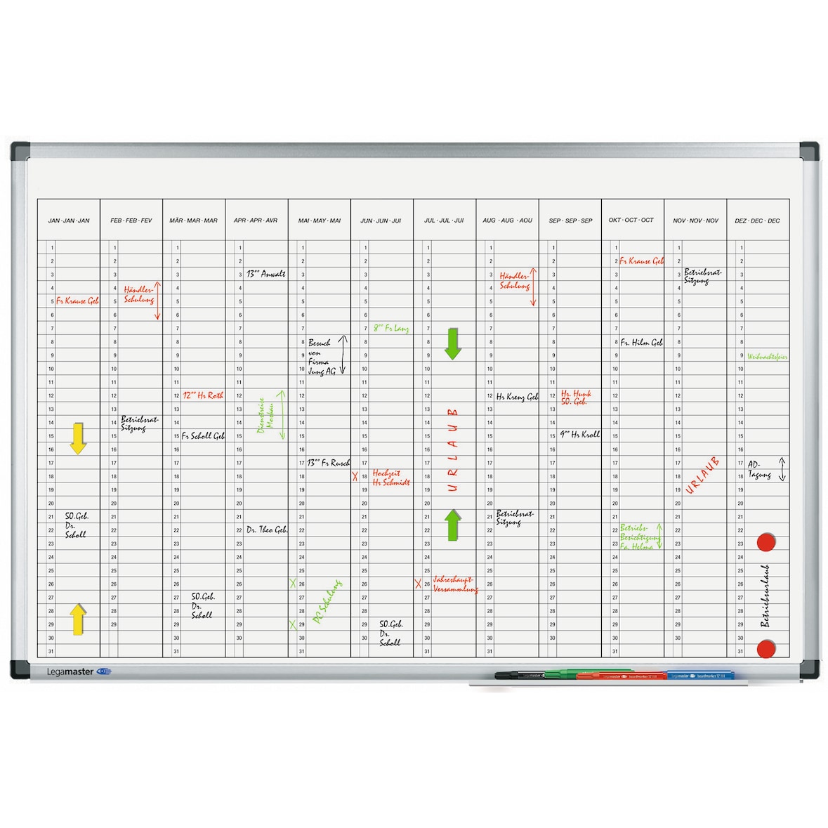Legamaster PREMIUM Jahresplaner vertikal 60x90cm