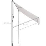 thumbnail of Toldo Manual Retráctil 200x150x170-280cm con Manivela para Terraza Balcón Blanco
