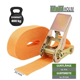 thumbnail of 10x Spanngurt mit Ratsche 1-tlg 4m 800kg 25mm TÜV/GS orange wetterfest und robust